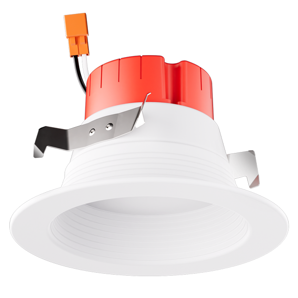 Elco Lighting 4" Round LED Baffle, 10W, 2700K, CRI93, TRIAC, Wet Location, White, EL41027W