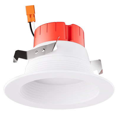 Elco Lighting 4" Round LED Baffle, 10W, 2700K, CRI93, TRIAC, Wet Location, White, EL41027W