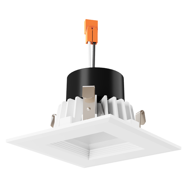 Elco Lighting 4" Square LED Baffle Insert, 10–11W, CRI93, CCT Selectable, TRIAC Dimming, White, EL44130W