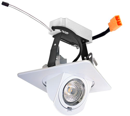 Elco Lighting 4" 0-10V Square Adjustable LED Insert, 12.6W, 2700K, CRI93+, White, EL44727DXW