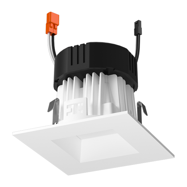 Elco Lighting 4" Koto Square Reflector, 10/14/18W, CCT Selectable, CRI90+, 0-10V/Triac/ELV, E4CKT35DX