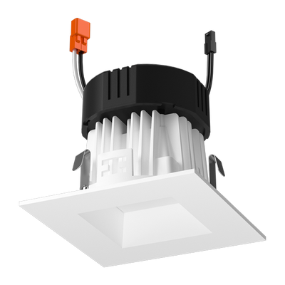 Elco Lighting 4" Koto Square Reflector, 10/14/18W, CCT Selectable, CRI90+, 0-10V/Triac/ELV, E4CKT35DX