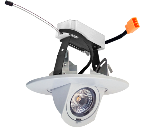 Elco Lighting 4" 0-10V Round Adjustable LED Insert, 12.6W, 3000K, CRI93, 0-10V, White, EL49730DXW