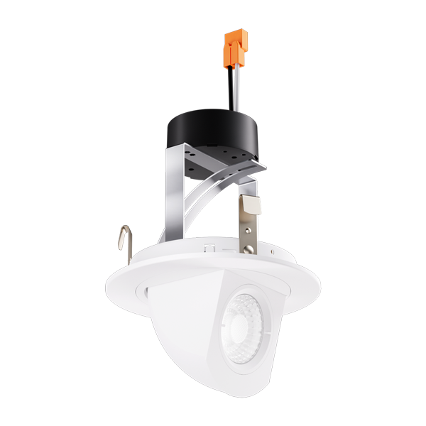 Elco Lighting 4" Round LED Adjustable Pull-Down Insert, 11W, 3000K, CRI90, Triac/ELV, White, EL49730W2