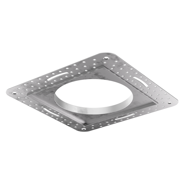 Elco Lighting 4" Square Flush Mount Trim Adaptor, White, EKCL4218BB