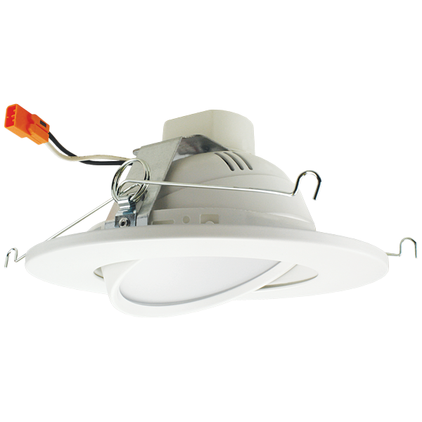 Elco Lighting 6" LED Gimbal Insert, 17W, 2700K, CRI90, Triac/ELV Dimmable, White, EL61327W