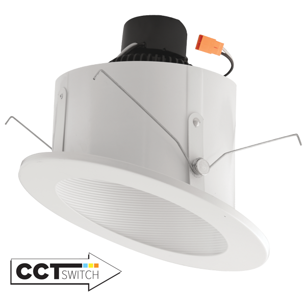 Elco Lighting 6" Slope Ceiling LED Baffle Insert, CCT Selectable, 120V, TRIAC, White, EL713CT5W