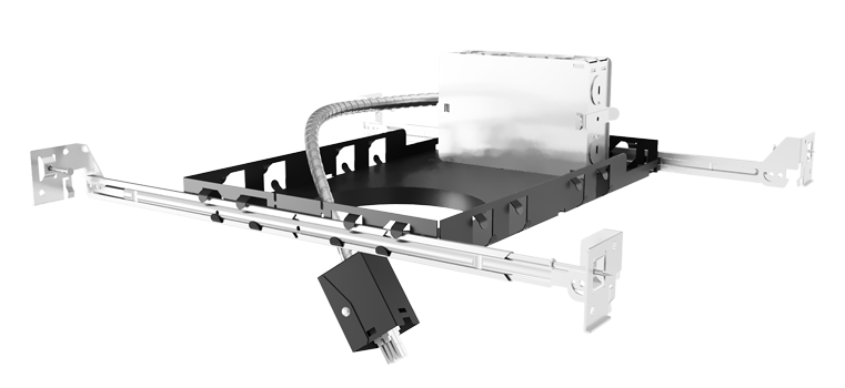 Elco Lighting Birch 4" New Construction Plaster Frame, 90-Minute Battery Backup, ELB4PF-EM5