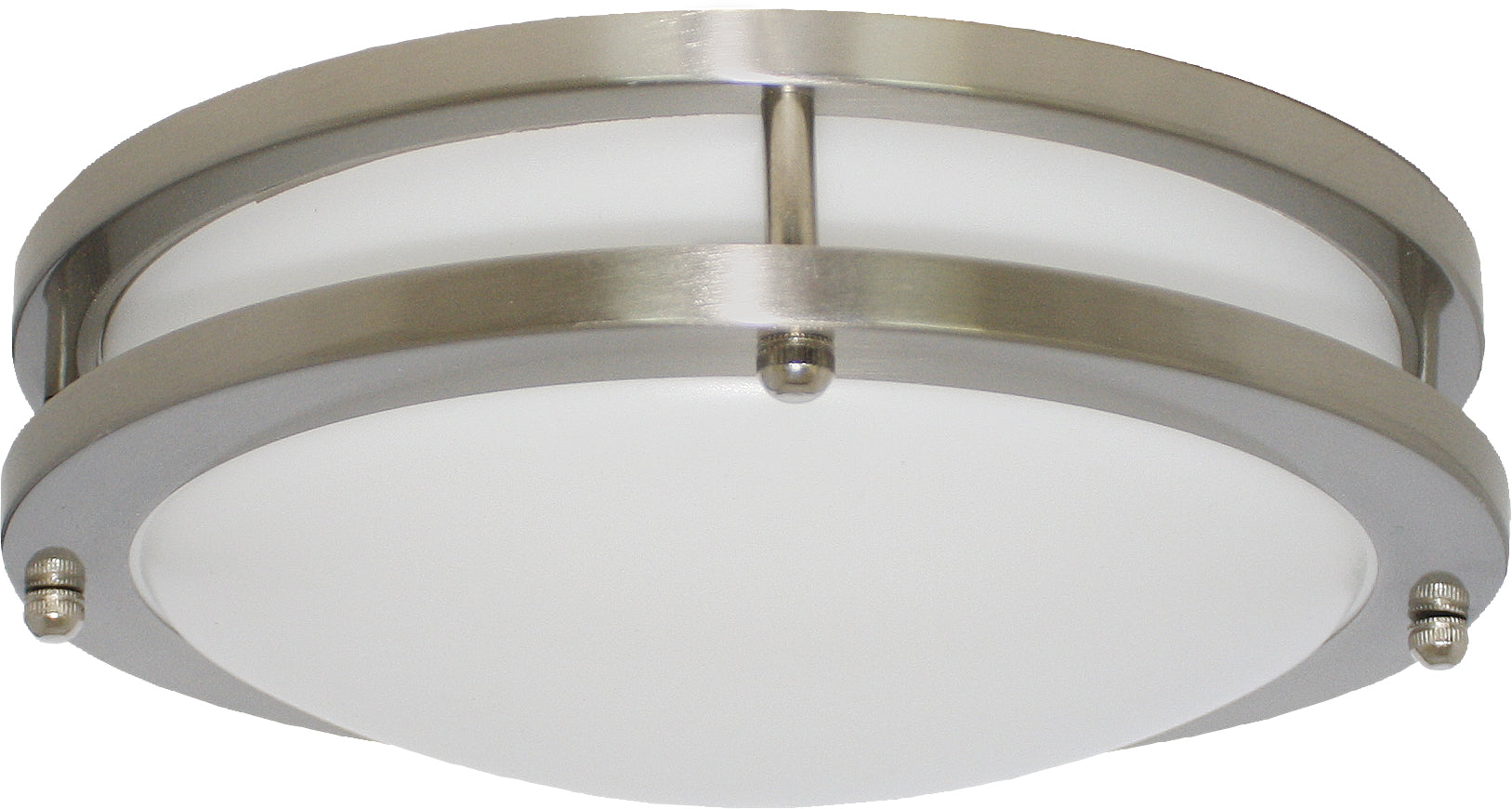 Elco Lighting Darby LED High Lumen Double Ring Ceiling Light, 10 In., 120V, TRIAC/ELV, Nickel, ELD21030W