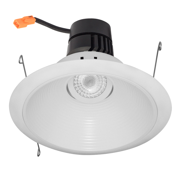 Elco Lighting Koto Module, 6" Flexa Round Adjustable Baffle Trim, 10–12.5W, CCT Selectable, CRI90, Triac/ELV, Black/White, ELK693BW