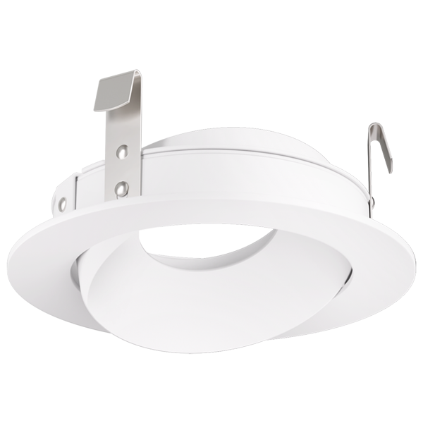 Elco Lighting Pex 3" Round Directional Gimbal, Black with White Trim, ELK3679B