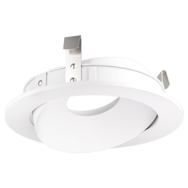 Elco Lighting Pex 4" Round Directional Gimbal, 25° Tilt, White, ELK4179W