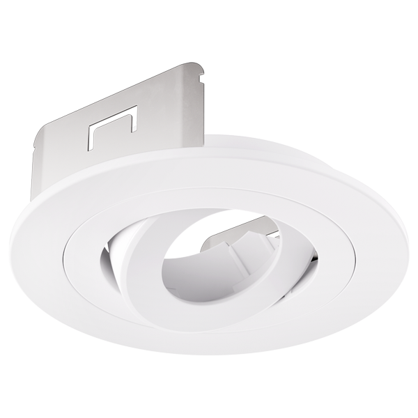 Elco Lighting Pex 4" Diecast Round Adjustable Spot Trim, 25° Tilt, White, ELK4188W