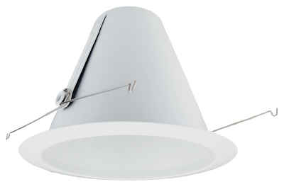 Elco Lighting 6" Airtight Smooth Metal Cone Reflector, Torsion Springs, White, ELM301W