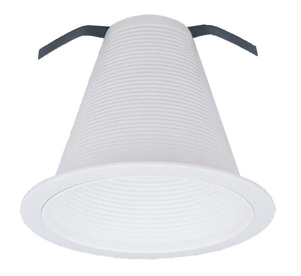 Elco Lighting 6" Airtight Metal Cone Baffle Trim, Clips, White, ELM302B