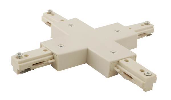 Elco Lighting "X" Connector Track Accessory, 1 Circuit, Black, EP806B