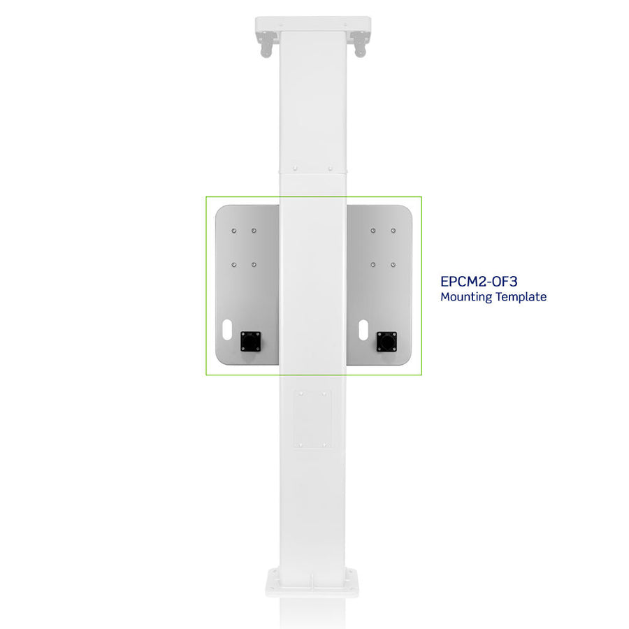 Leviton Mounting Template for Dual Mount Charging Station Pedestal, Side/Side with Retractable Cord Management, EPCM2-OF3