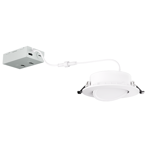 Elco Lighting ERT413 4" LED Recessed Gimbal Downlight, 10W, CCT Selectable, CRI90, Triac/ELV Dimming, White, ERT413CT5W