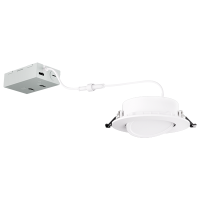 Elco Lighting ERT413 4" LED Recessed Gimbal Downlight, 10W, CCT Selectable, CRI90, Triac/ELV Dimming, White, ERT413CT5W