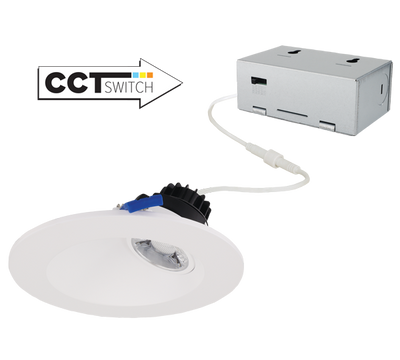 Elco Lighting ERT425 4" LED Sloped Round Regressed Gimbal, 8W, CCT Selectable, CRI90, Triac/ELV, ERT425CT5W