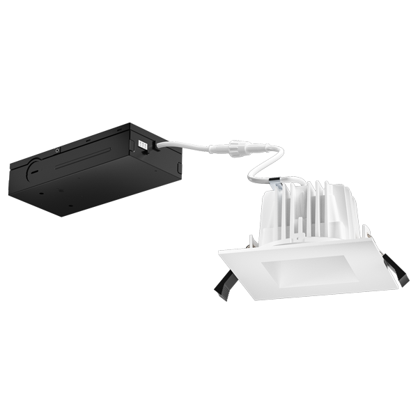 Elco Lighting ERT487 4" LED High Lumen Square Reflector, 10/14/18W, CCT Selectable, CRI90, 0-10V/Triac, Black, ERT487CT5BB