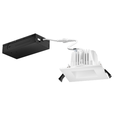 Elco Lighting ERT487 4" LED High Lumen Square Reflector, 10/14/18W, CCT Selectable, CRI90, 0-10V/Triac, Black, ERT487CT5BB