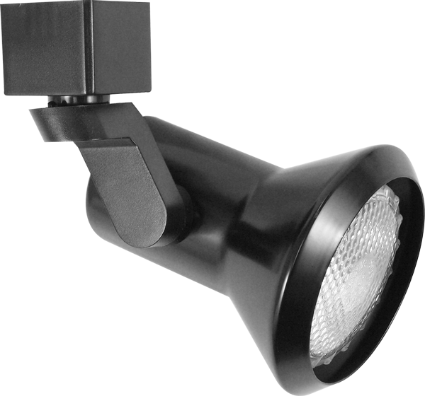 Elco Lighting PAR 20 Line Voltage Solid PAR Classic Track Fixture, 50W, 120V, H-Style, Black, ET657B