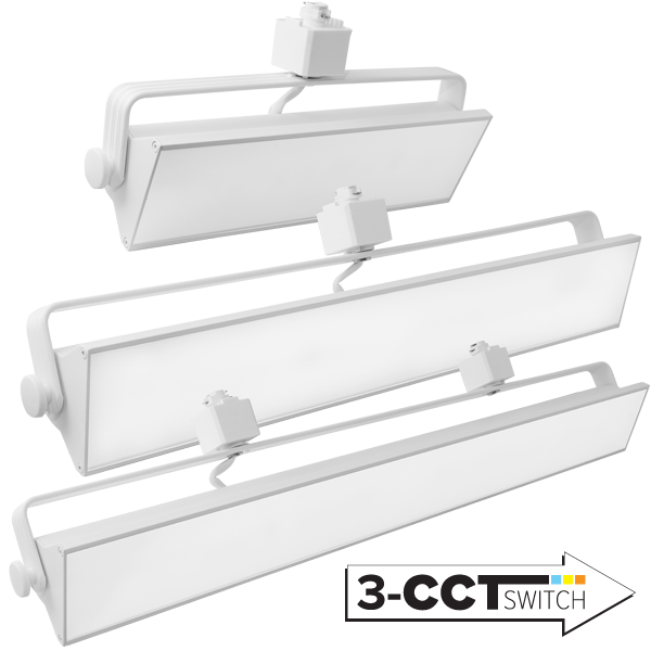 Elco Ligthing ETW44CT3W LED Pipe™ Wall Wash Track Fixture with 3-CCT Switch All White