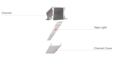Elco Lighting LED Tape with Shallow Recessed Mount Aluminum Channel, 50 Ft., EW44-2427-50