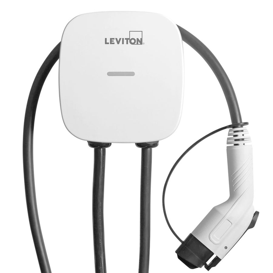 Leviton Level 2 Electric Vehicle Charging Station With Wi-Fi, Works with My Leviton App, Plug-In, 40A Max Output - 25ft Cable - 208-240V, EV40P