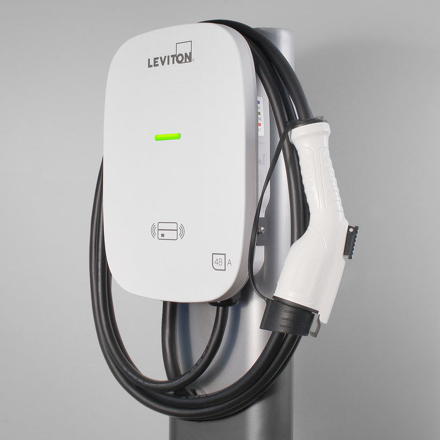 Leviton Level 2 Electric Vehicle Charging Station - EV Series, 48A Max Output - 18ft Cable - 208-240V, EV480