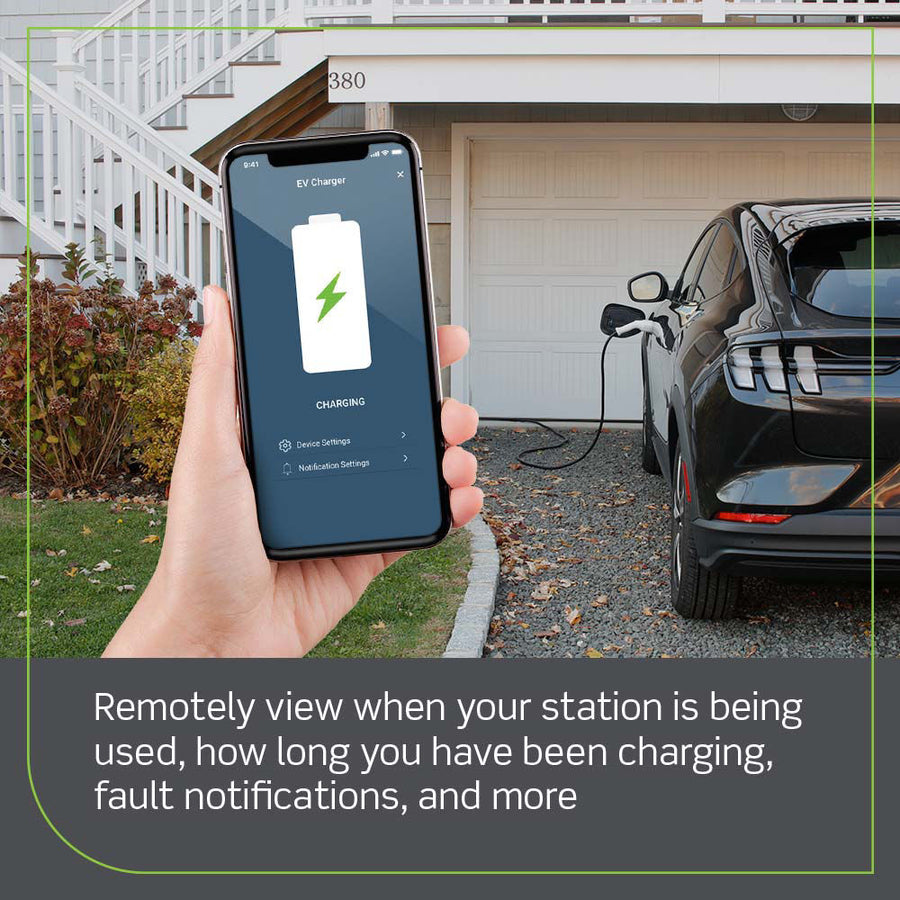 Leviton Level 2 Electric Vehicle Charging Station With Wi-Fi, Works with My Leviton App, 32A Max Output - 18ft Cable - 208-240V, EV32W