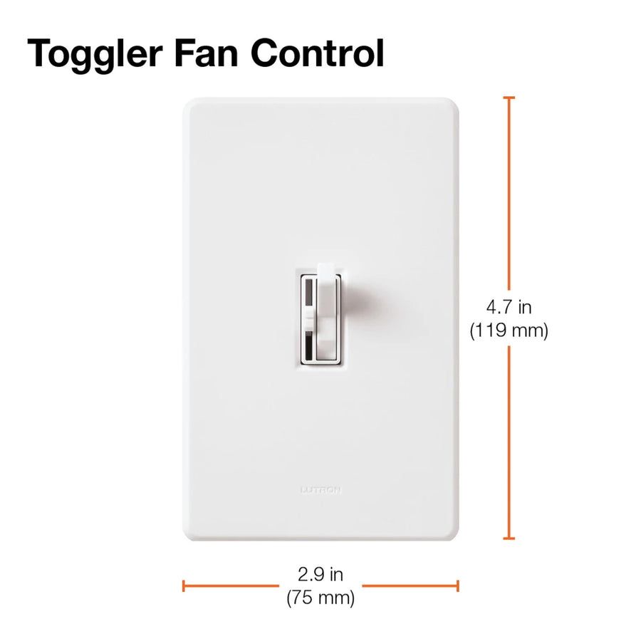 Lutron Ariadni Quiet Fan Speed Control, 1.5A, 120V, 3-Speed, Almond, AYFSQ-F-AL