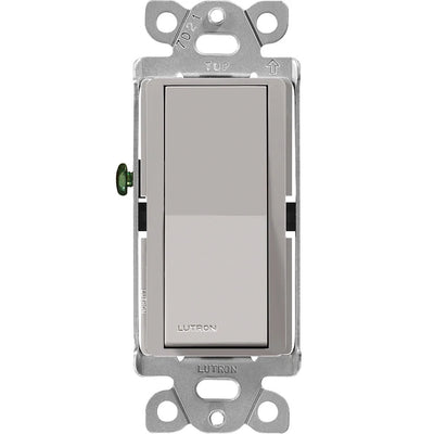Lutron Claro Single Pole, On/Off Rocker Switch, 15A, Gloss Finish, CA-1PS-GR, Gray