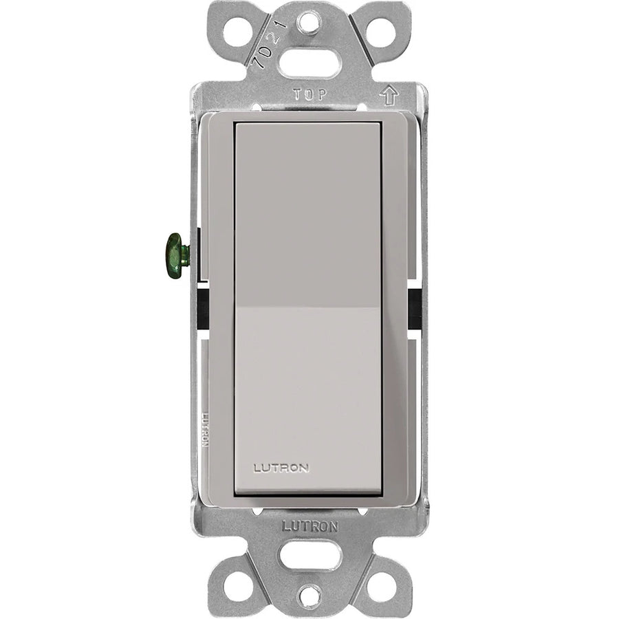Lutron Claro Single Pole, On/Off Rocker Switch, 15A, Gloss Finish, CA-1PS-GR, Gray