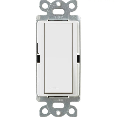 Lutron Claro Single Pole, On/Off Rocker Switch, 15A, Gloss Finish, CA-1PS-WH, White