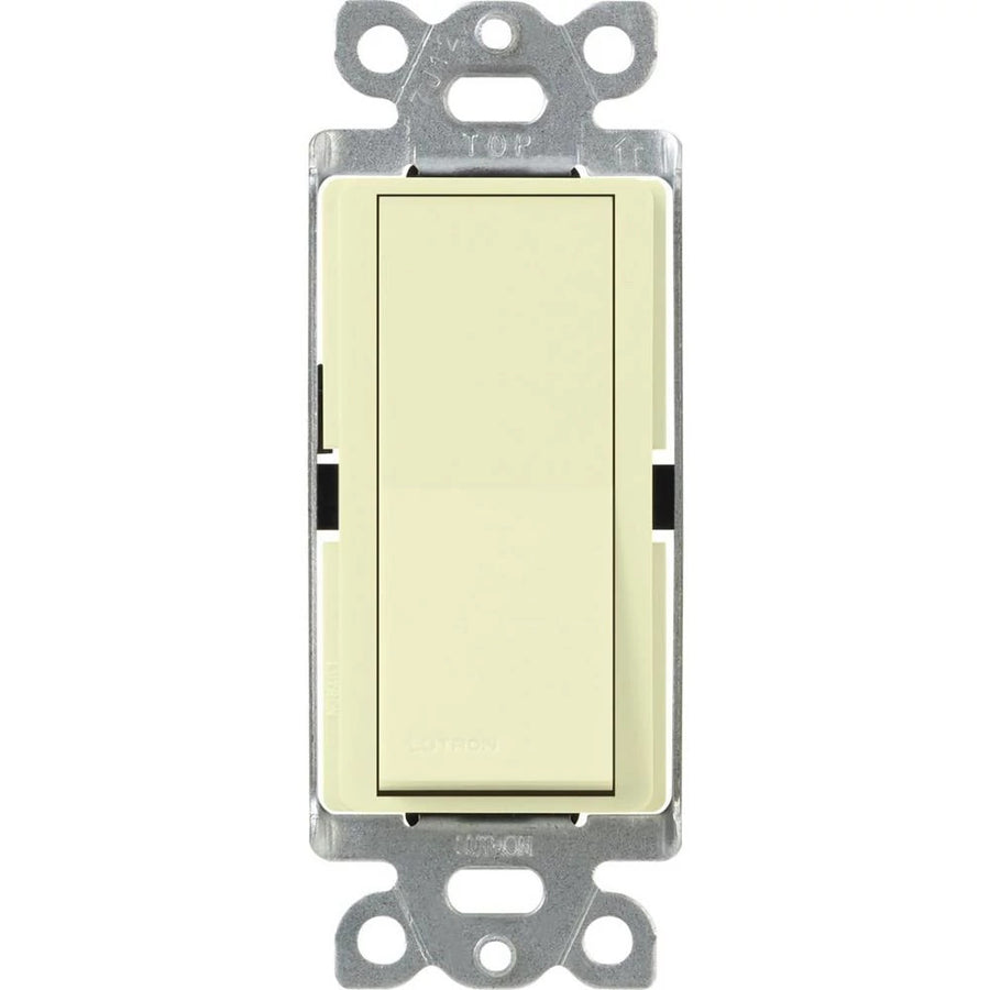 Lutron Claro Single-Pole Rocker Switch, 15A, Locator Light, Almond, CA-1PSNL-AL
