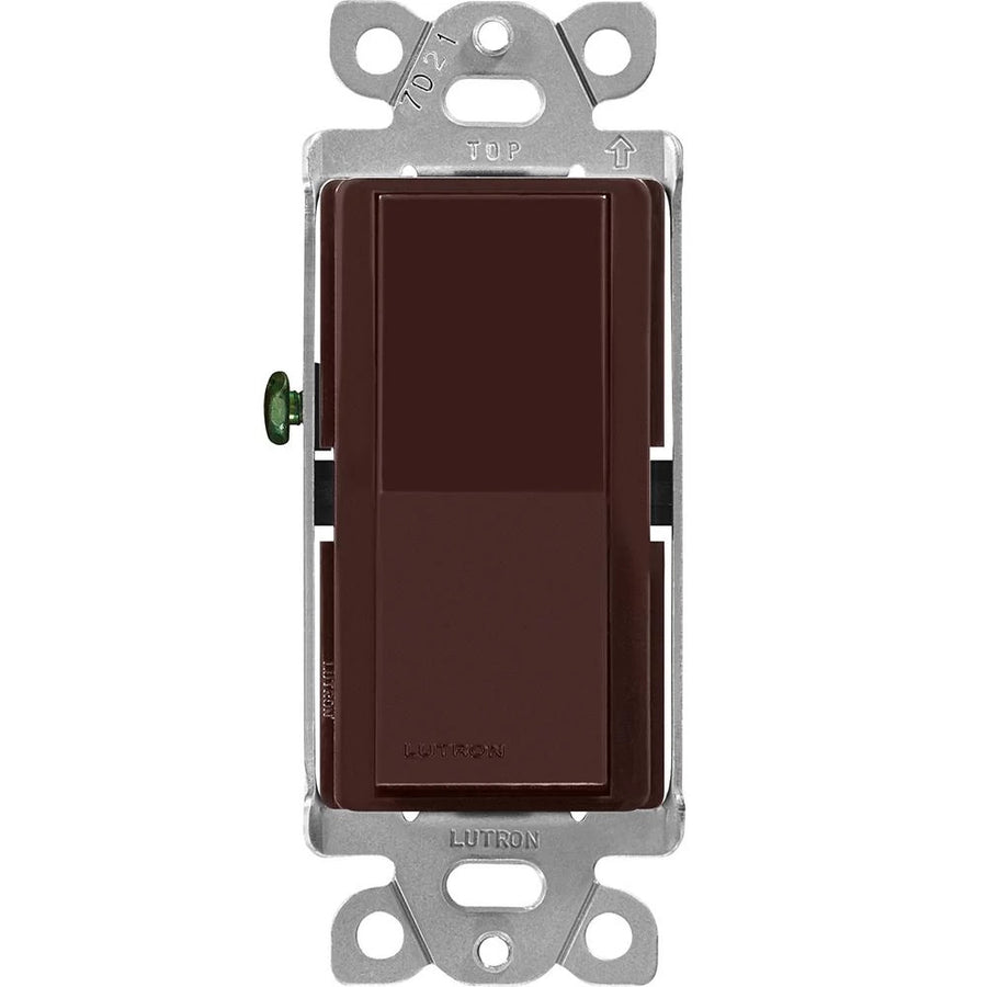 Lutron Claro Single Pole/3-Way, On/Off Rocker Switch, 15A, Gloss Finish, CA-3PS-BR, Brown
