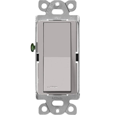Lutron Claro Single Pole/3-Way, On/Off Rocker Switch, 15A, Gloss Finish, CA-3PS-GR, Gray