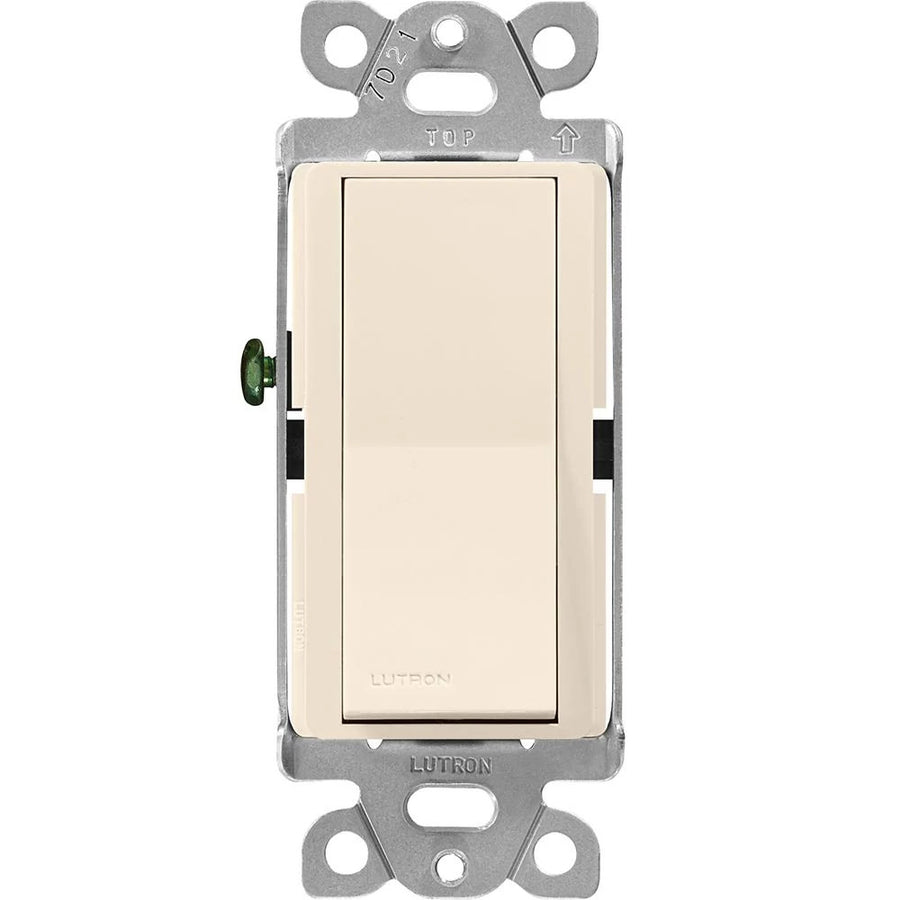 Lutron Claro Single Pole/3-Way, On/Off Rocker Switch, 15A, Gloss Finish, CA-3PS-LA, Light Almond