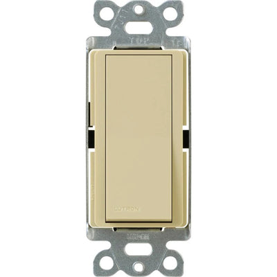 Lutron Claro 4-Way, On/Off Rocker Switch, 15A, Gloss Finish, CA-4PS-IV, Ivory