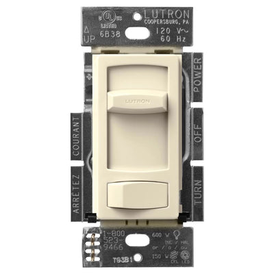 Lutron Skylark Contour LED+ Dimmer Switch, No Neutral Required, 150W LED or 600W Inc/Hal, 120V, Single Pole/3-Way, CTCL-153P-AL, Almond