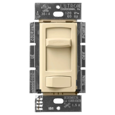 Lutron Skylark Contour Quiet 3-Speed Fan Control, No Neutral Required, 1.5A 3-Speed Ceiling Fan, 120V, Single Pole/3-Way, CTFSQ-F-IV, Ivory