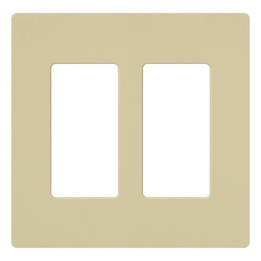 Lutron Claro Wallplate, Two-gang, Ivory, CW-2-IV