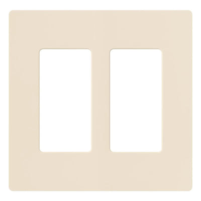 Lutron Claro Wallplate, Two-gang, Light Almond, CW-2-LA