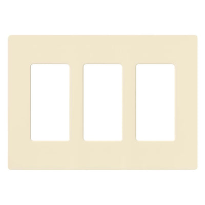 Lutron Claro Wallplate, Three-Gang, Almond, CW-3-AL