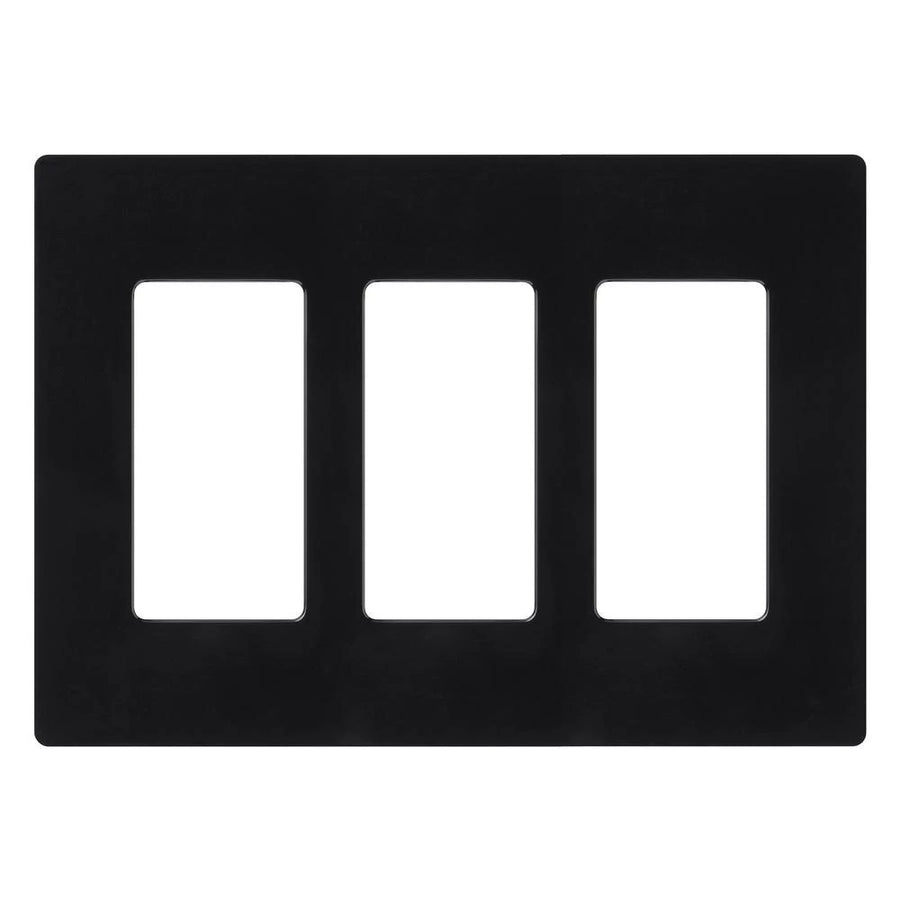 Lutron Claro Wallplate, Three-Gang, Black, CW-3-BL