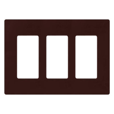 Lutron Claro Wallplate, Three-Gang, Brown, CW-3-BR