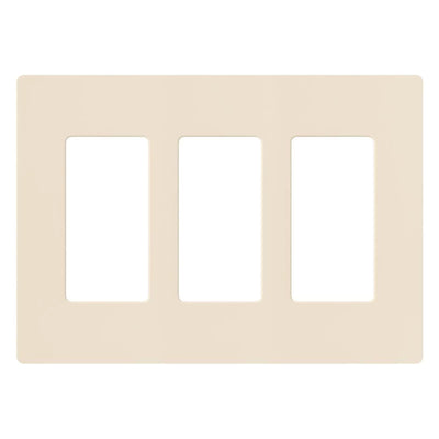 Lutron Claro Wallplate, Three-Gang, Light Almond, CW-3-LA