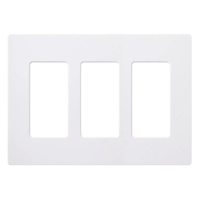 Lutron Claro Wallplate, Three-Gang, Gloss White, 24-Pack, CW-3-WH-24
